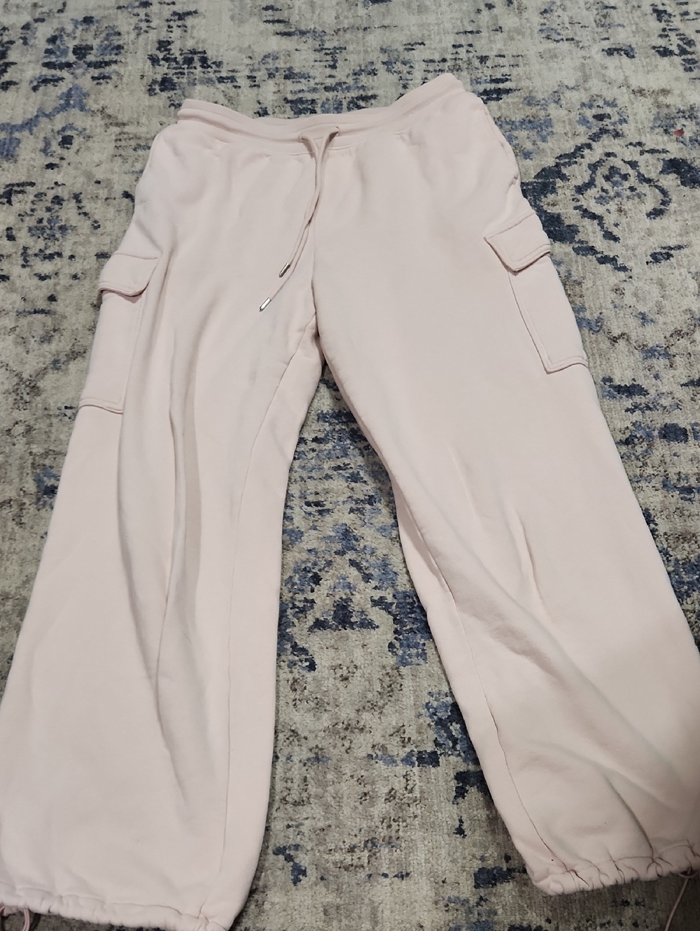 💘 Uniqlo Pale Pink Wide-Leg Cargo Joggers